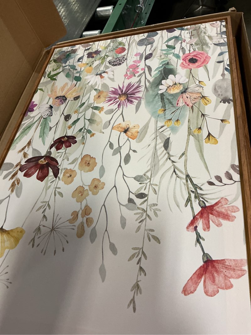 Condition photo showing Good Condition for bincue large framed floral canvas wall art colorful wildflower pictures wall decor for living room bedroom home decor 3 panel 16x24 inches 24l" x 16w" wildflower