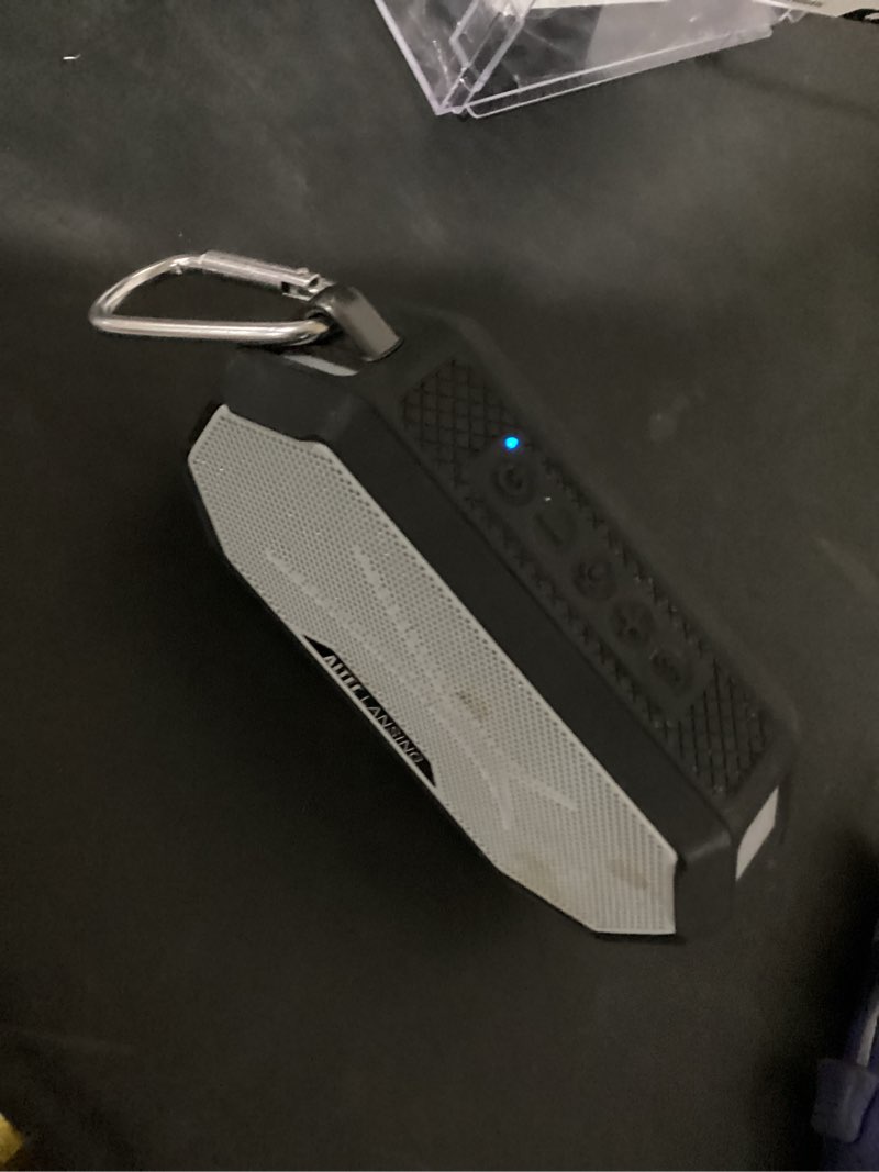 Condition photo showing Good Condition for working verified no cord altec lansing hydramini 2.0 everythingproof magnetic wireless portable bluetooth speaker, black grey, imw1002