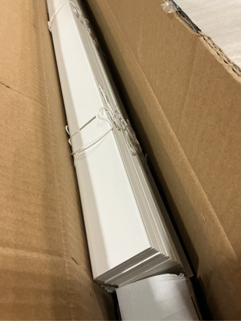 Condition photo showing Good Condition for lotus & windoware cordless faux wood blinds, 31" wide x 72" long, smooth, snow white, 2 inch horizontal blinds – for living room, bedroom, interior door windows snow white 31"w x 72"h