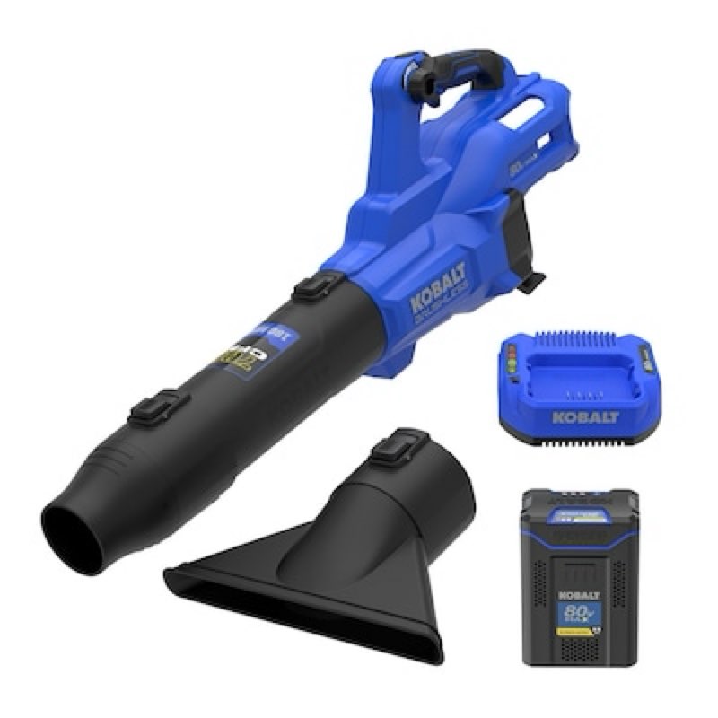 kobalt 80-volt 700-cfm 180-mph battery handheld leaf blower 2.5 ah battery included charger included