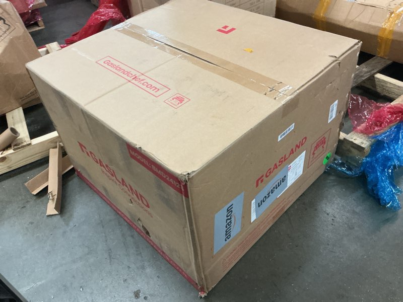 Condition photo showing New/Like New for gasland 24 inch microwave drawer 1.2 cu.ft, 1000w built-in under counter microwave, fits 12” pizza & large dinner plates, one-touch auto open, 11 power levels, quiet operation, stainless steel 1.2 cu.ft, silver, drawer
