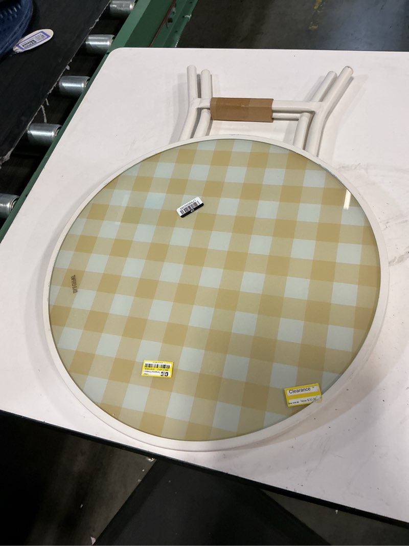 Condition photo showing Good Condition for tempered printed glass round accent patio end table - room essentials™