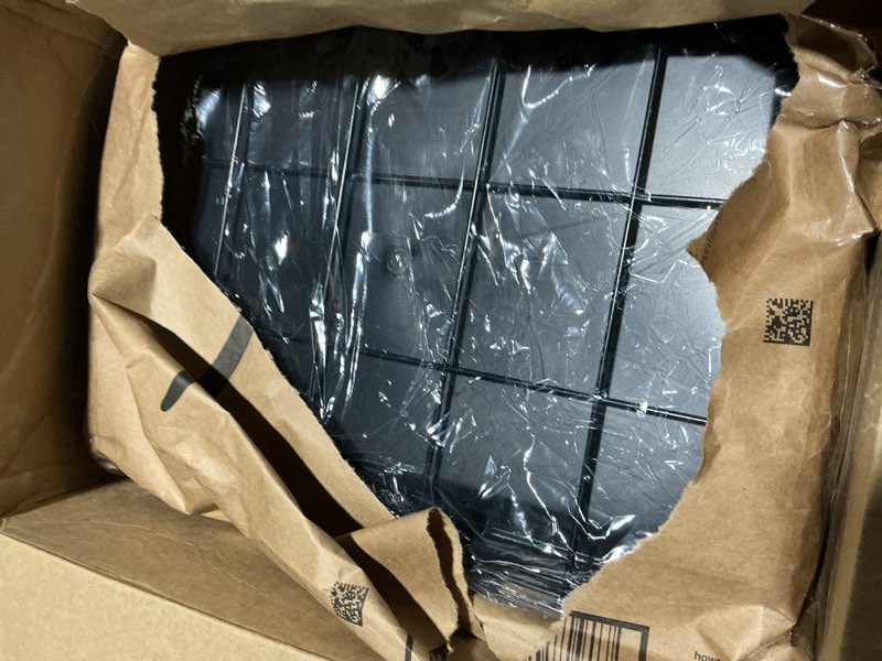 Condition photo showing As Is for Explore Land Breathable Dog Crate Cover - 4 Sides Mesh Ventilation, Basic Pet Kennel Cover, All Sides Open, Universal Fit for 1 2 3 Doors 18 inches Wire Dog Crate (Black) 18"Lx12"Wx14"H Black