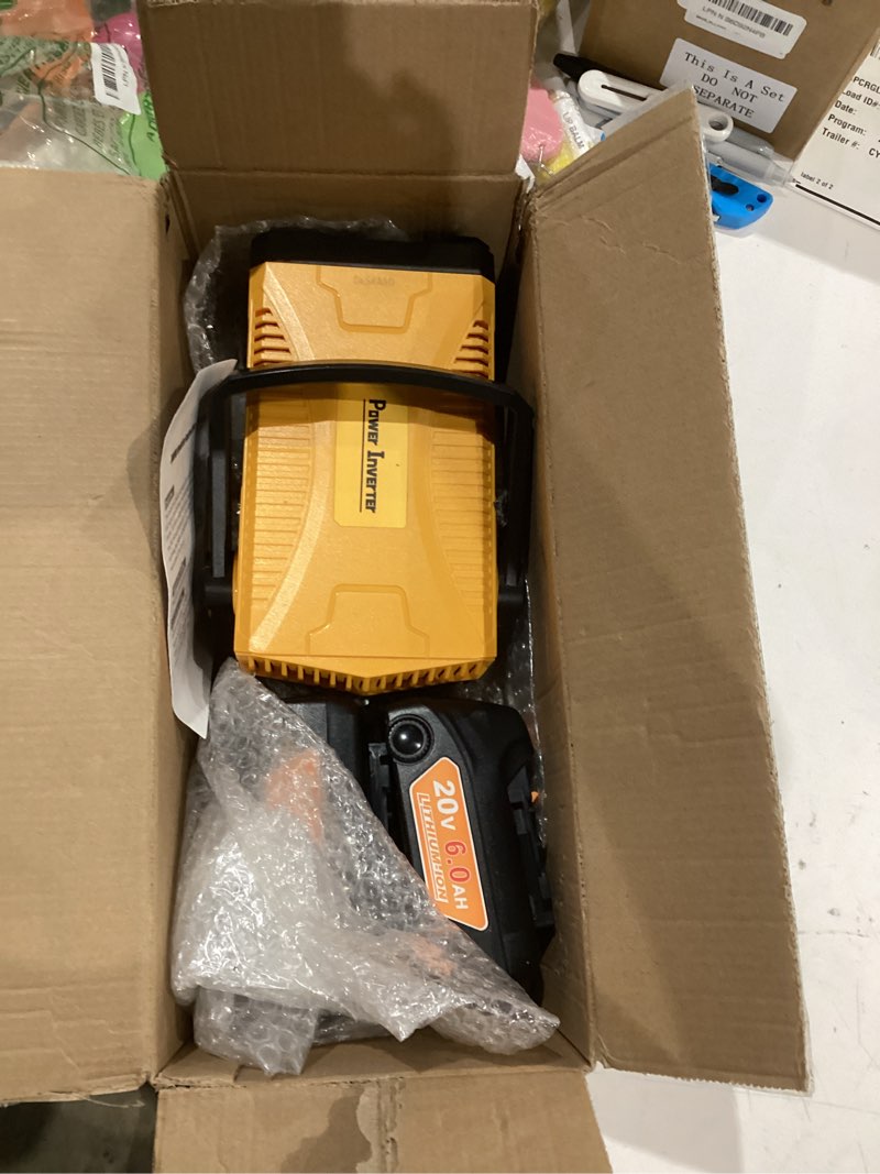 Condition photo showing Good Condition for Amityke Upgrade 300W Portable Power Supply Inverter Compatible with 2 Pack 20V Battery 6.0A, DC 20V to AC 110V~120V Modified Sine Wave Power Inverter with AC Outlet and Dual USB Yellow