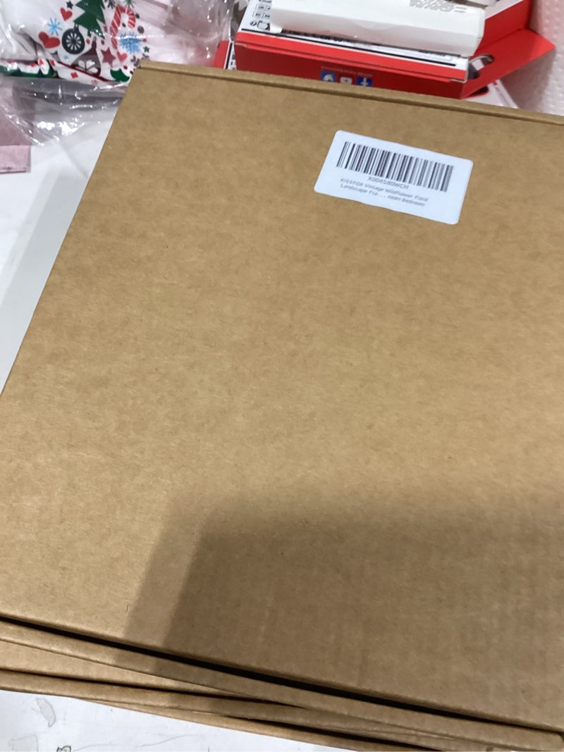 Condition photo showing New/Like New for KISSFOX Vintage Wildflower Field Landscape Framed Wall Art Summer Countryside Meadow Canvas Art Farmhouse Rustic Paintings Artwork Nature Serene Art Prints For Kitchen Living room Bedroom Summer Meadows Framed 16x24 in