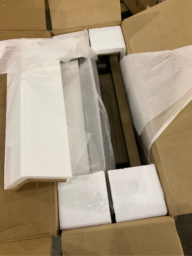 Condition photo showing As Is for Signature Design by Ashley Johnelle Modern Country Rectangular End Table, Weathered Brown