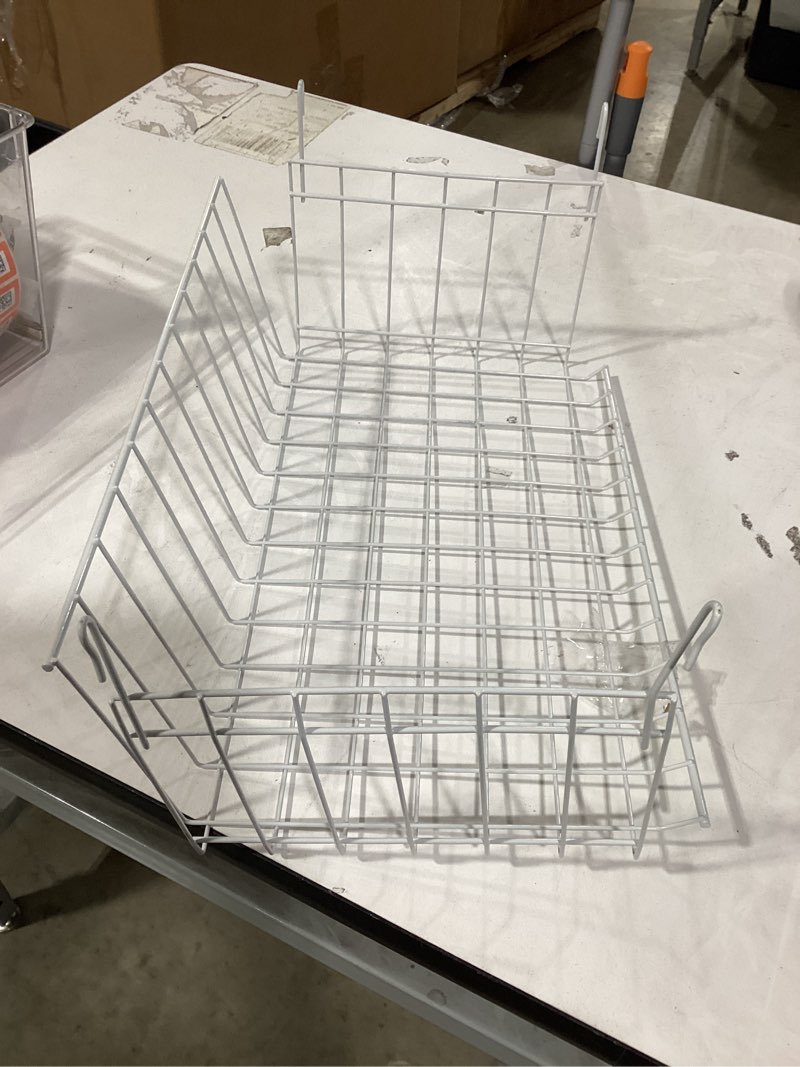 Condition photo showing Good Condition for style selections 13.58-in w x 5.31-in h x 9.84-in d 1 -tier under-shelf white metal under-shelf basket