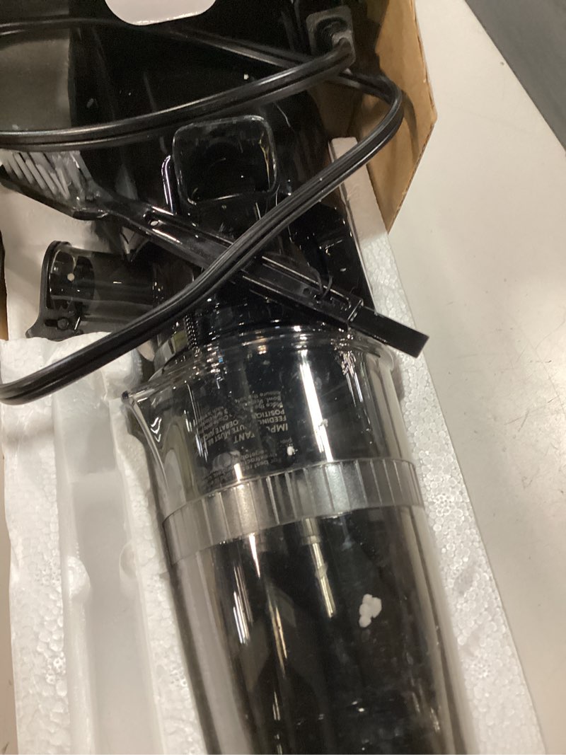 Condition photo showing Good Condition for elite gourmet ejx600 mini compact small space-saving masticating slow juicer cold press juice extractor, nutrient and vitamin dense, bpa-free tritan, easy to clean, 16 oz juice cup, charcoal grey 16 ounce black