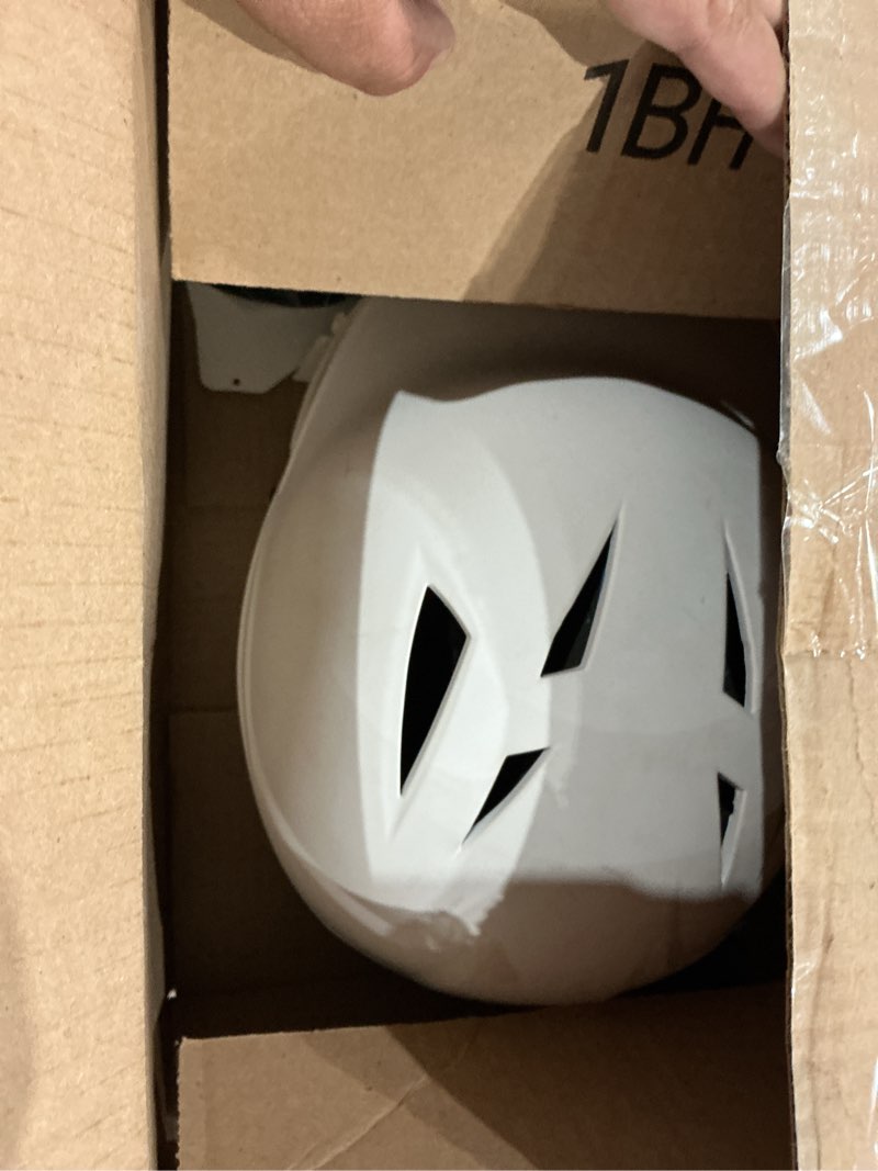 Condition photo showing As Is for champro hx rise fastpitch batting helmet with facemask white large