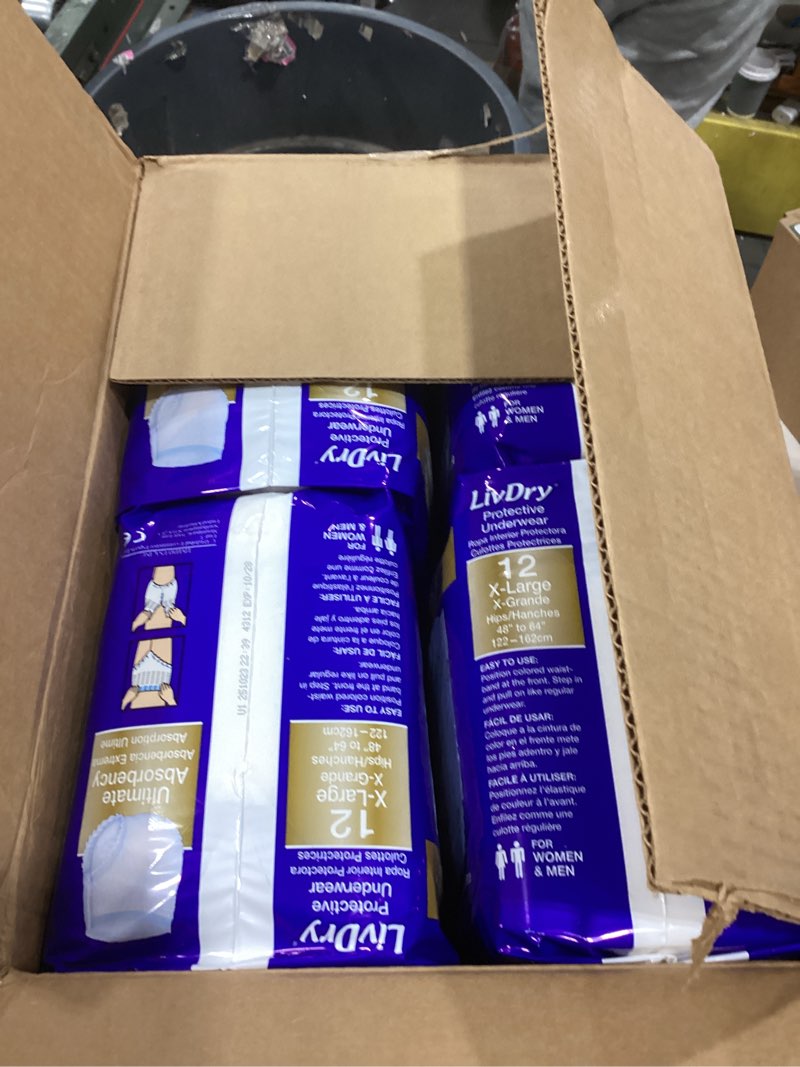 Condition photo showing New/Like New for LivDry Ultimate XL Adult Incontinence Underwear, High Absorbency, Leak Cuff Protection, X-Large, 48-Pack X-Large (48 Count)