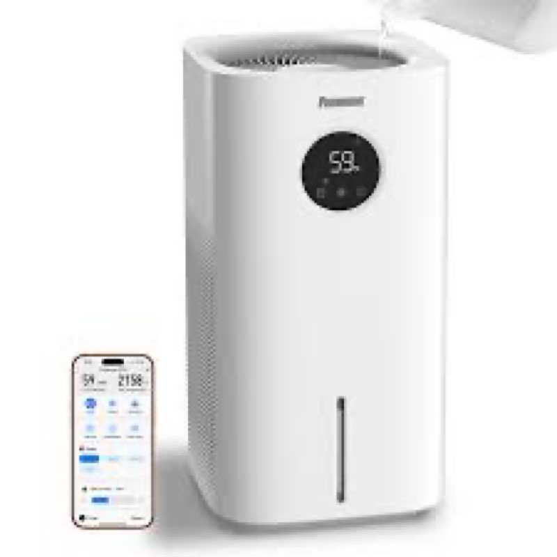 powerscale mf6 smart evaporative humidifiers for bedroom, 1.8 gal top-fill, up to 700ml/h mist-free 
