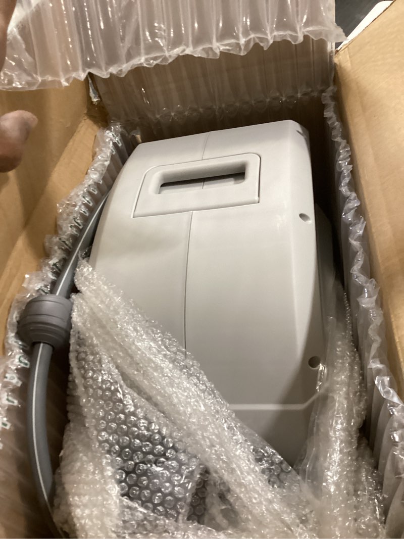 Condition photo showing Good Condition for ayleid retractable garden hose reel,1/2 in x 100 ft wall mounted hose reel, with 9- function sprayer nozzle, any length lock/slow return system/wall mounted/180°swivel bracket (gray) 100ft light gray