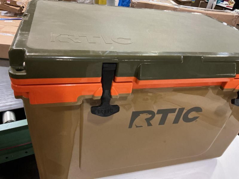 Condition photo showing As Is for rtic outdoors hard cooler trailblazer 52-quart insulated personal cooler