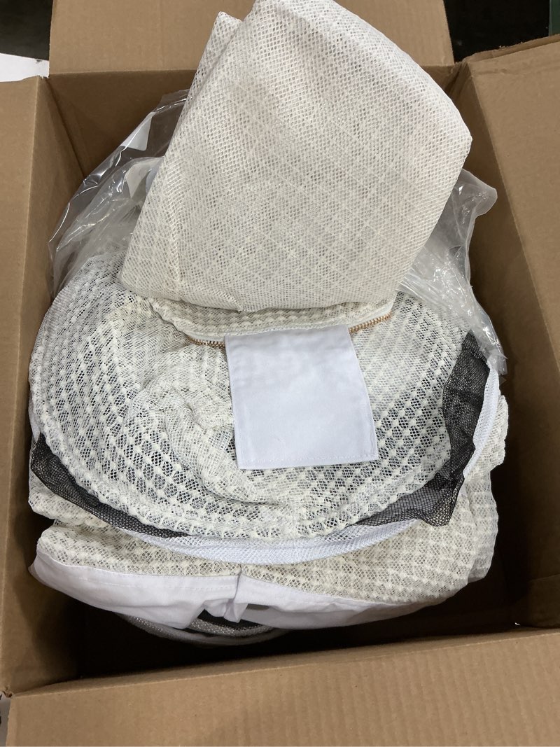 Condition photo showing As Is for 3 layer ventilated sting proof beekeeping suit for men women - full body ultra breeze bee suit with gloves & 2 veils, safety wasp sting stopper suit(3xl)