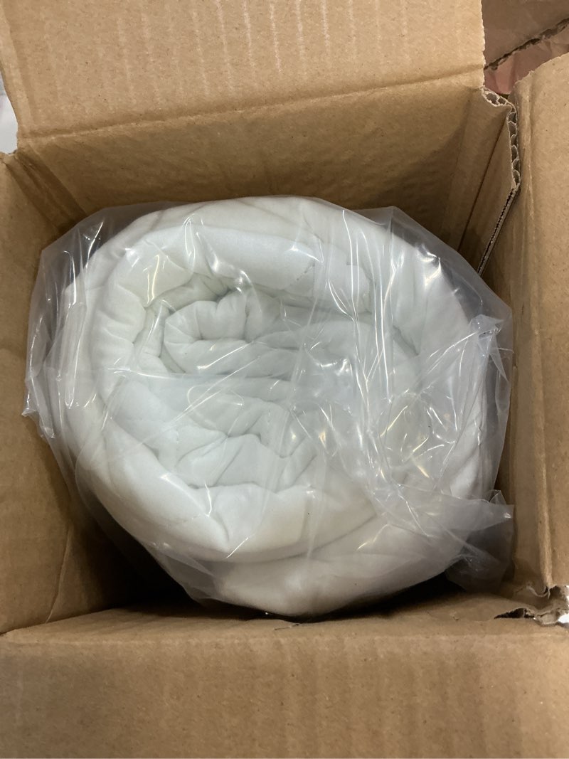 Condition photo showing New/Like New for amazon basics hypoallergenic quilted plush and breathable mattress topper pad, 18 inches deep, queen, white