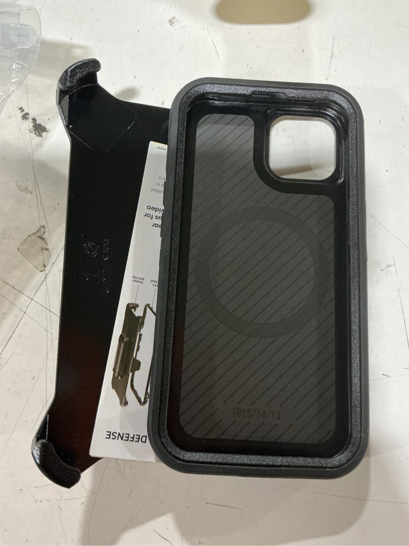 Condition photo showing New/Like New for tutukii magnetic phone case for iphone 13/14/15 6.1" with belt clip holster, heavy duty rugged protective cover compatible with magsafe, military grade drop protection, dark black black with clip