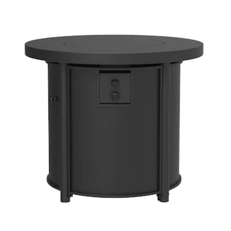 style selections 30-in w 50000 maximum btus steel round liquid propane fire pit table