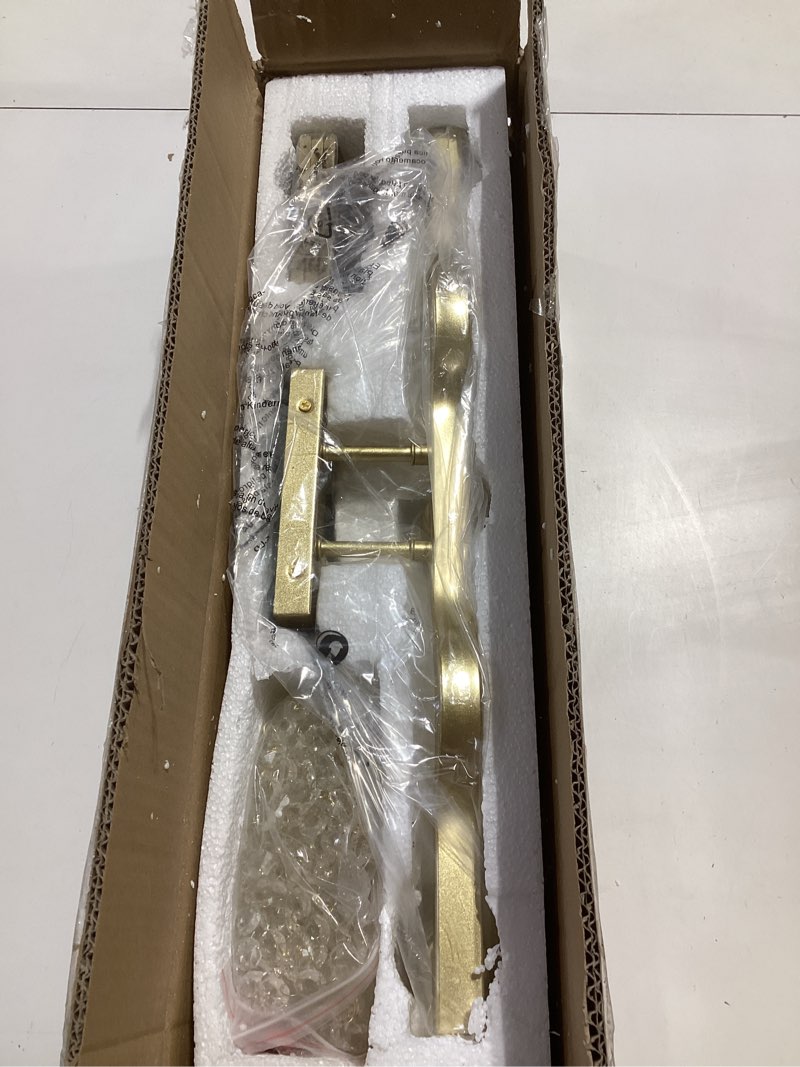 Condition photo showing Good Condition for wuzups 3-light bathroom light fixture over mirror morden vanity wall sconces light clear crystal drop for bedroom living room, e12 base, gold gold wall light