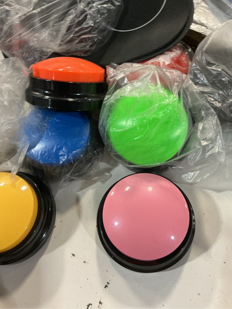 Condition photo showing Good Condition for dog buttons for communication,talking buttons for dogs,8 recordable sound buttons + 24 scene patterns + 1 dog button mat+ 16 aaa batteries?30 seconds dog buttons for pet sound training toy 8 pack