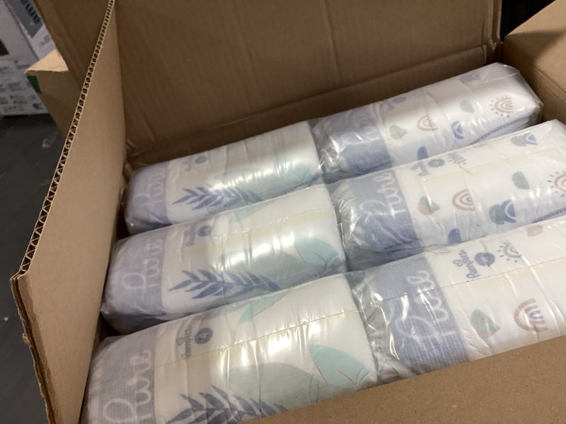 Condition photo showing Good Condition for pampers pure baby diapers, size 4 (22-37 lbs), 150, up to 100% leakproof, premium hypoallergenic soft diapers size 4 150