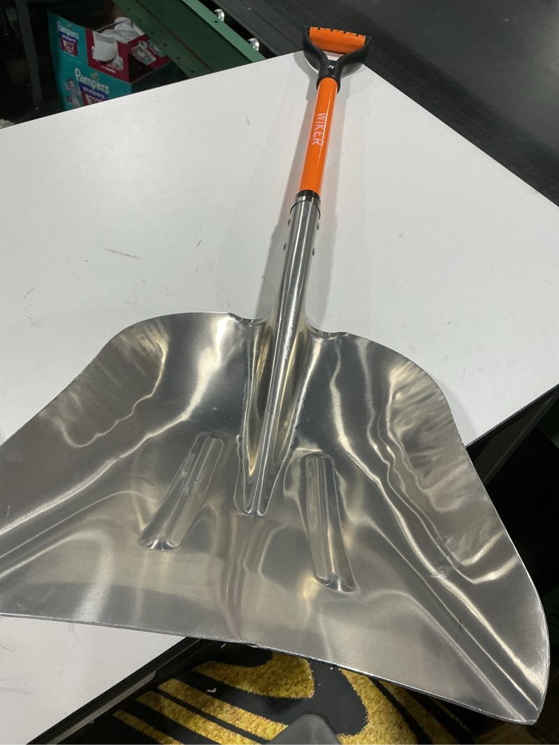 Condition photo showing Good Condition for WIKER Aluminum Snow Shovel for Driveway, 45-Inch Large Capacity Blade, 3.5lbs Lightweight with Fiberglass D-Grip Handle, Heavy Duty Metal Snow Removal Tool for Home and Garden