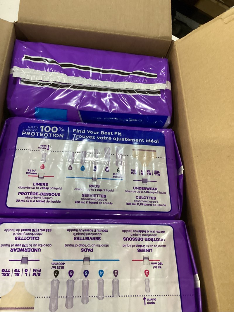 Condition photo showing New/Like New for Always Discreet Adult Incontinence Pads for Women, Moderate Absorbency, Long Length, Postpartum Pads, 162 Count (3 Packs of 54) Long 162