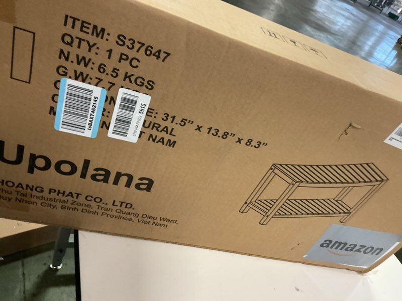 Condition photo showing New/Like New for Teak Shower Bench, 32" Solid Wood Shower Stool for Inside Shower to Sit On, Wooden Bathroom Shower Seat Waterproof