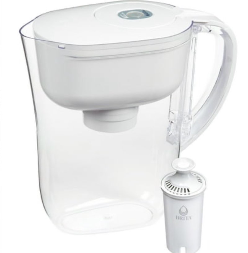 Brita Metro Water Filter Pitcher  BPA-Free Water Pitcher  Replaces 1 800 Plastic Water Bottles a Year  Lasts Two Months or 40 Gallons Includes 1 Filter Kitchen Accessories  Small -6-Cup Capacity White