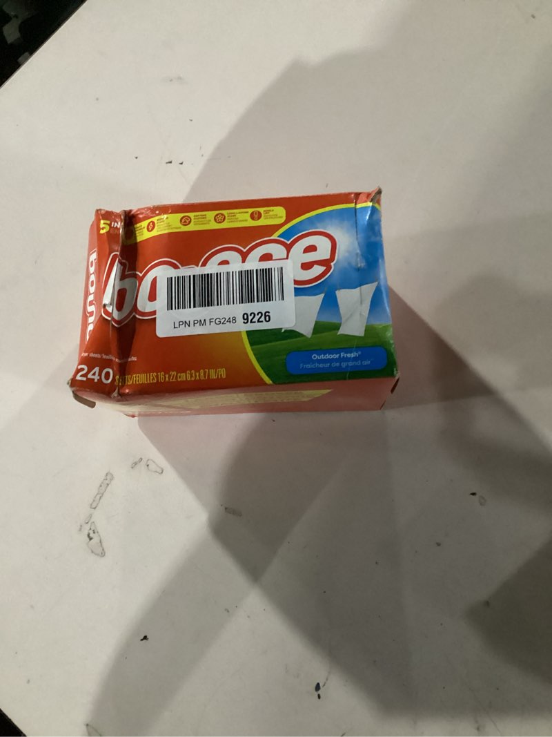 Condition photo showing New/Like New for Bounce Fabric Softener Sheets, Outdoor Fresh, 240 Count