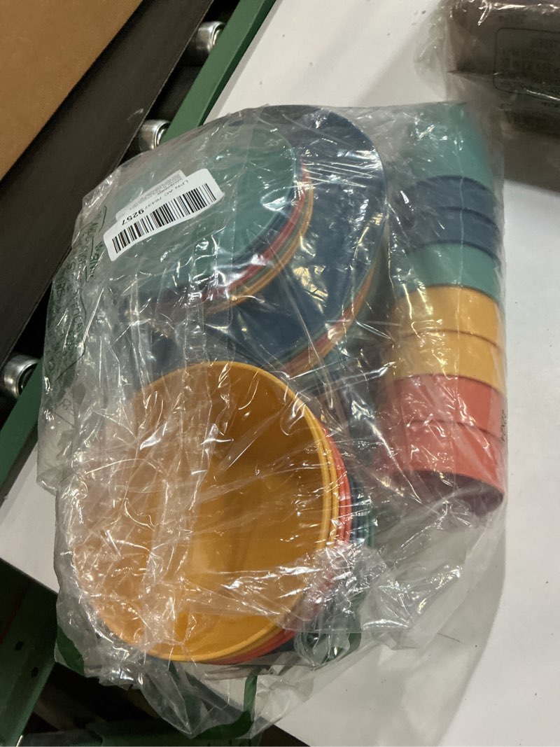 Condition photo showing Good Condition for Homienly 40-Piece Premium Wheat Straw Dinnerware Sets, Service for 8, Unbreakable Plates and Bowls Set - Cups Sets, Dinner Plates, Bowls for Kitchen,Dishwasher and Microwave Safe Dishes Set - Multi 40 PCS Multicolor