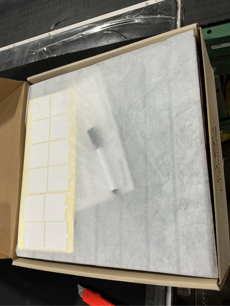 Condition photo showing Good Condition for 2-in-1 Style Felt Cork Board Tiles with Reversible Dry Erase Boards - Bulletin Organizer Pinboards for Wall with Strong Adhesion - Alternative Corkboard for Office and Home - 11.8" x 11.8", 12 Pack