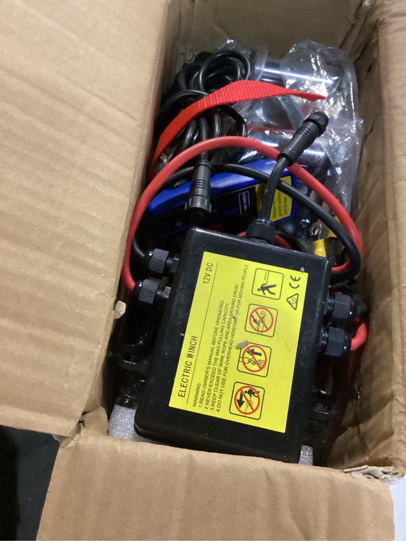 Condition photo showing Good Condition for cxrcy 12v 4000 lbs electric winch kits with 3/16"(4.7mm) diameter x 32.8'(10m) length steel rope atv/utv winch for towing off road trailer with wireless remote control and mounting bracket 4000lb for atv/utv