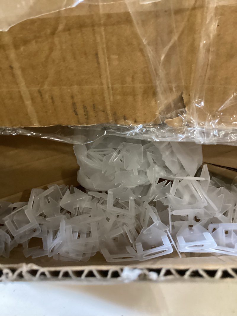 Condition photo showing As Is for tile leveling system 1/8" spacers tile leveler clips diy tile leveler spacers 9000 pcs and tools harden rubber mallet hammer 16 oz for professional ceramic tile and stone installation 9000 1/8 inch