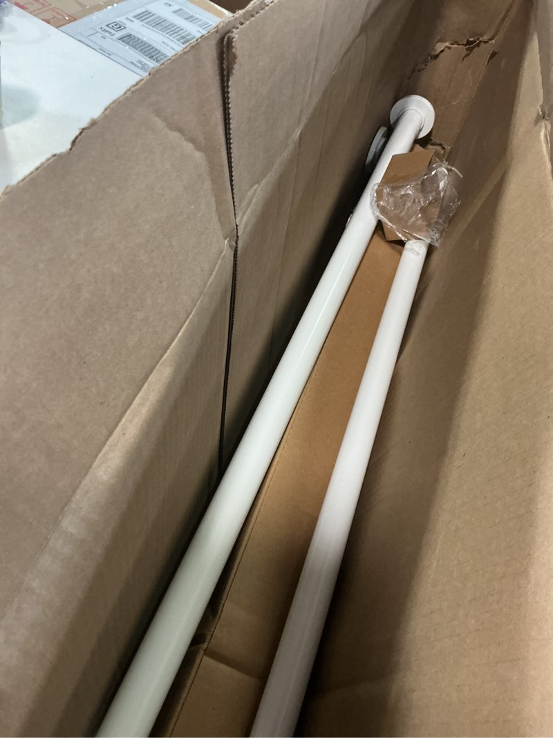 Condition photo showing As Is for ivilon tension curtain rod - spring tension rod for windows or shower, 36 to 54 inch. white 36" to 54" white
