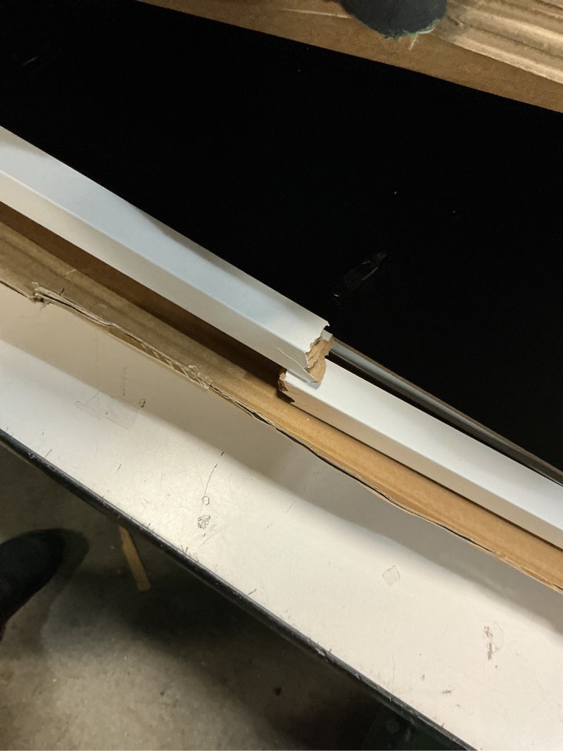 Condition photo showing As Is for VNVNK 21x21 Frame White, Perfect for 21x21 Inch Picture without Mat or 17x17 Inch Picture with Mat, Home Wall Decor Picture Frame-1 PCS 21x21 White