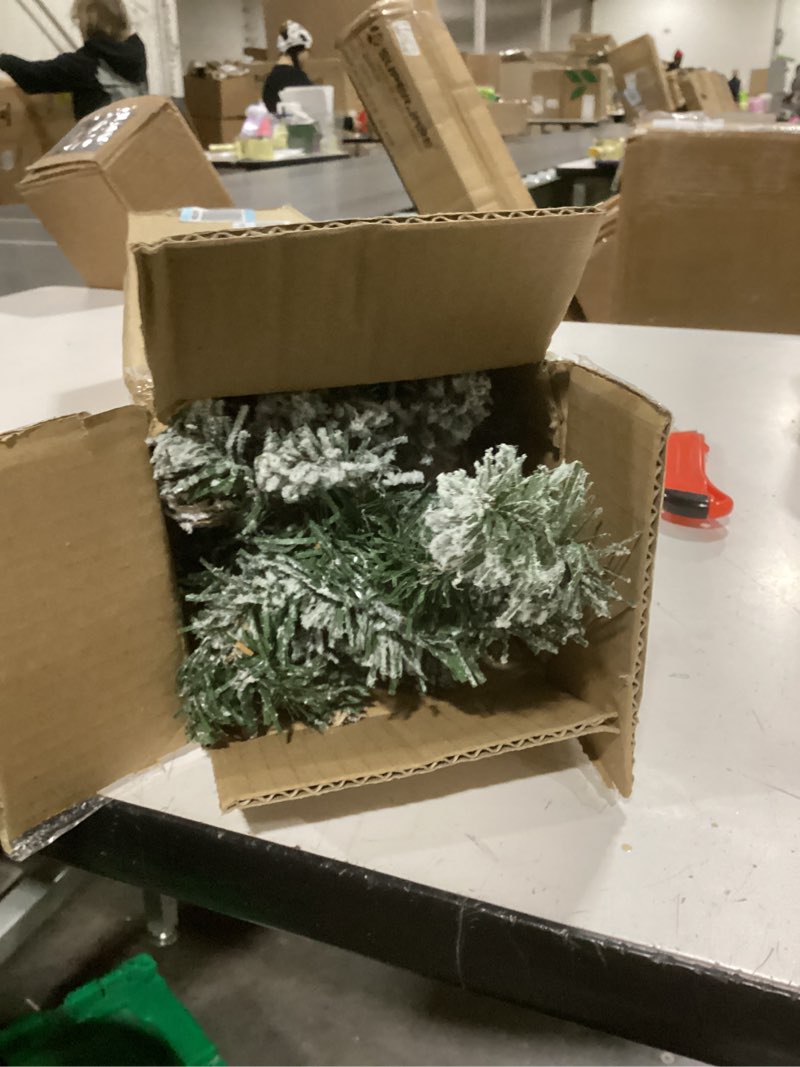 Condition photo showing Good Condition for 2 ft Mini Christmas Trees with Red Bow Base, 25 F5 LED Lights, 24" Decorated Burlap Artificial Tabletop Christmas Trees with Flocked Pine Cone