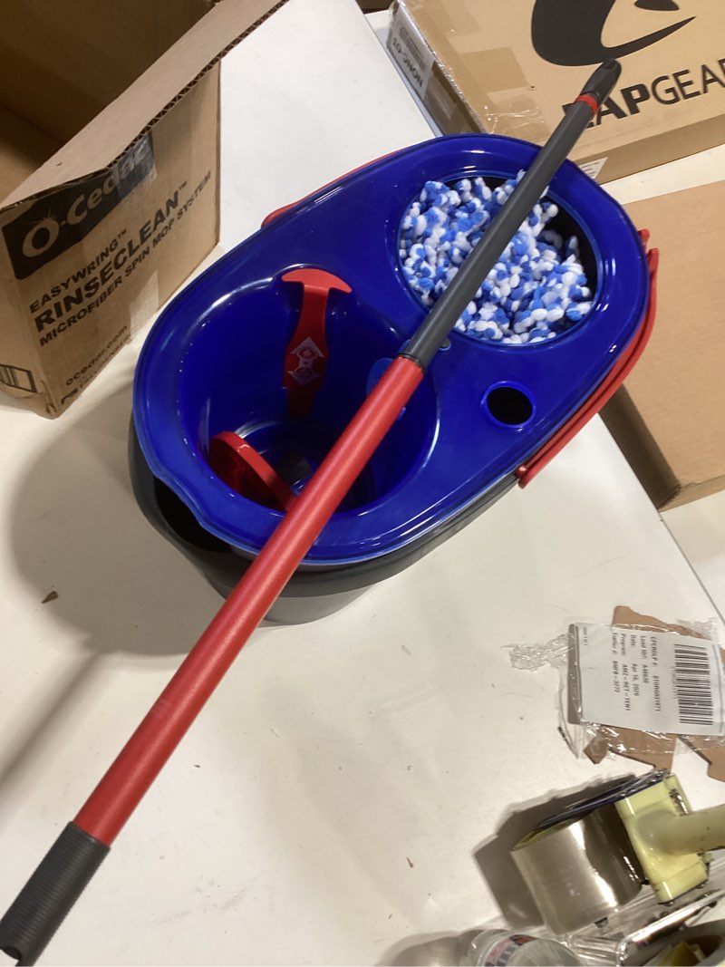 Condition photo showing Good Condition for o-cedar rinseclean spin mop & bucket system | clean with water | removes 99% of bacteria