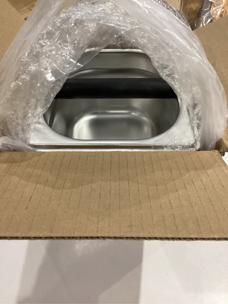 Condition photo showing Good Condition for Acacia Wood Espresso Knock Box, Large Capacity with Stainless Steel Interior, Silicone Knock Bar, Anti-Slip Base, Noise-Reducing & Shock-Absorbing Design, Removable for Easy Cleaning