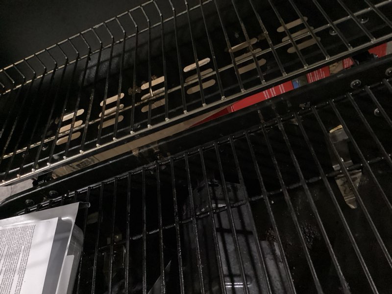 Condition photo showing As Is for master forge large 550-sq.in black 3 -burner liquid propane gas grill