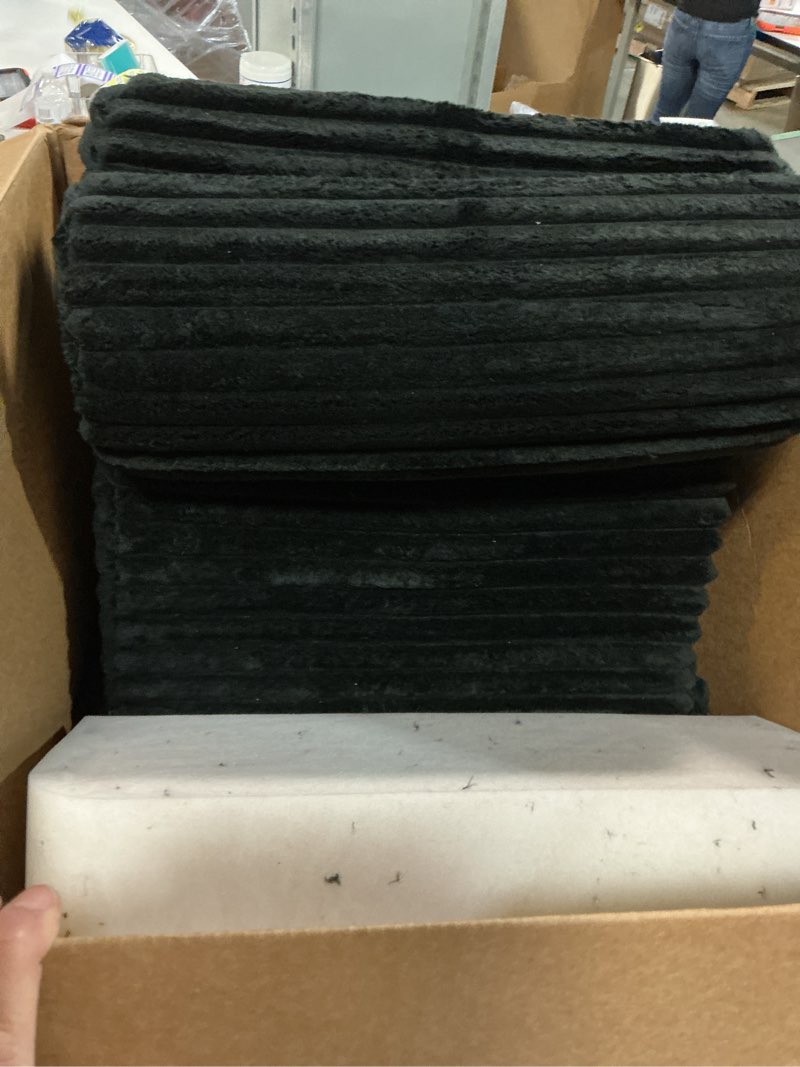 Condition photo showing As Is for ENITYA 22\" XL Back Pillow for Bed Sitting Up, Reading Pillow with Built-in Arms, Soft Back Support Chair, Ideal for Watching TV, Gaming, Nursing, Resting, Post Surgery, Dark black XL(5'3\"-5'11\