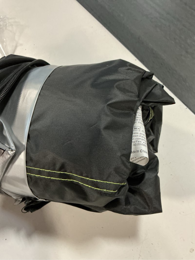 Condition photo showing As Is for uirway rectangular pool cover 120in x 72in, inflatable pool covers for above ground pools with elastic cord - snug fit & easy set, outdoor swimming pool cover with 2 reflective strip handles, black 120 in x 72 in only for rectangle inflatable pools black(rectangular)