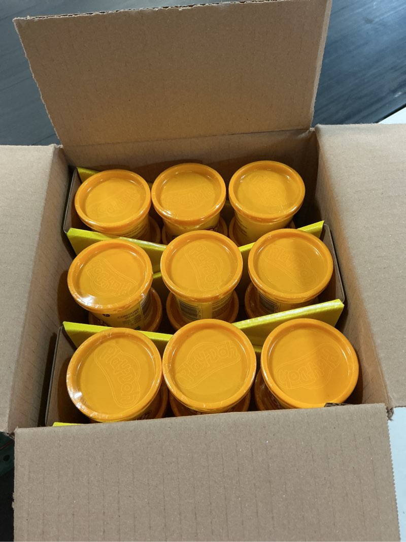 Condition photo showing New/Like New for play-doh modeling compound 36-pack case of orange , non-toxic, 3 oz cans of assort. colors, back to school classroom supplies, preschool toys, ages 2+ (amazon exclusive)