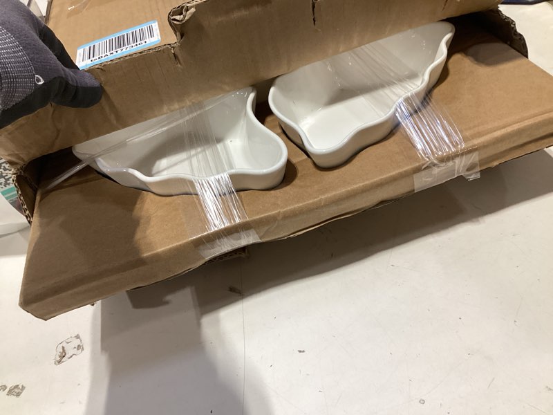 Condition photo showing Good Condition for porcelain divided serving dishes, relish tray, 12'' serving tray and platter with 6 removable compartment, for party, kitchen decor, for chips and dip, fruits, and condiment