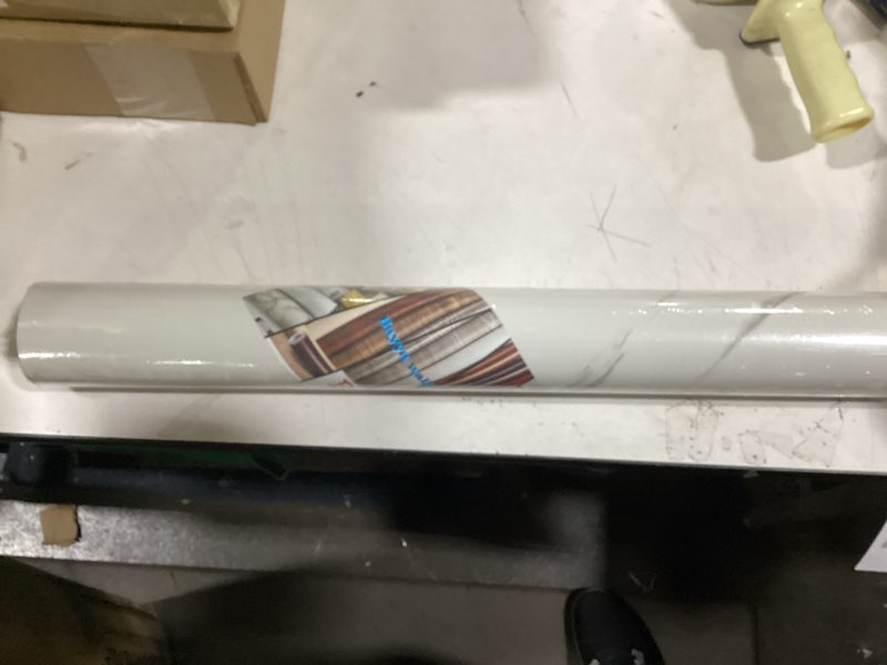 Condition photo showing New/Like New for Large White Marble Granite Wallpaper Peel Stick Thicken 24x591inch Waterproof Furniture Sticker Self-Adhesive Contact Paper Marble Vinyl Wrap for Countertop Fireplace Backsplash DIY Wall Sticker 590" x 24" White
