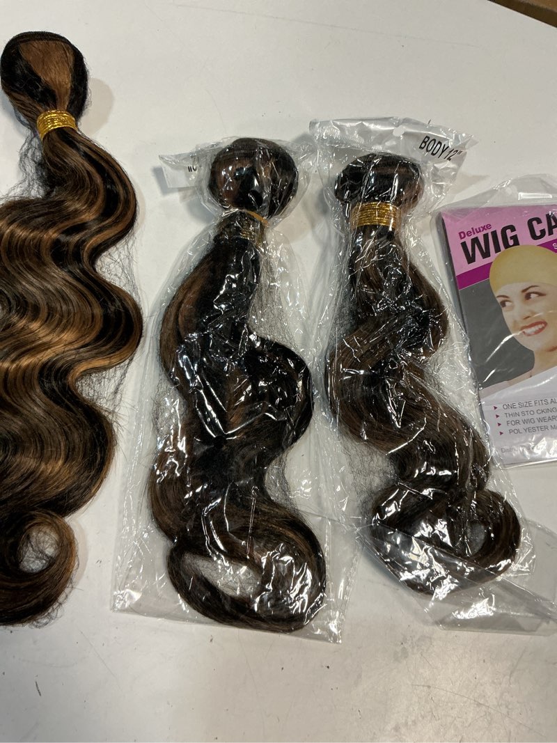 Condition photo showing New/Like New for ywigs bulk human hair for braiding body wave blend #4/30 boho human hair no weft human braiding hair 100g 18inch 18" bw#4/30
