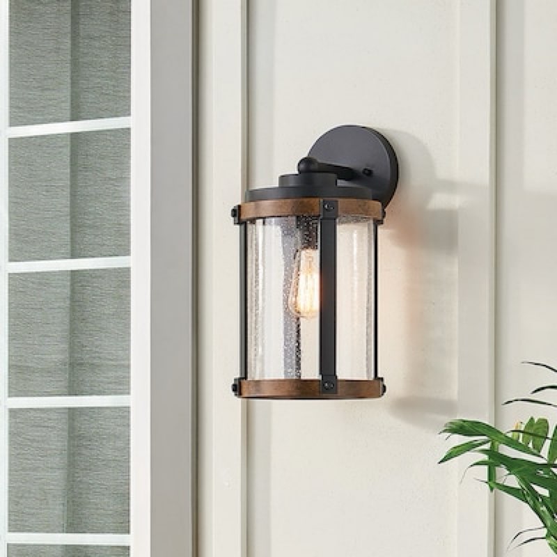  Kichler Barrington 1 -Light 16-in H Distressed Black Hardwired Outdoor Wall Light