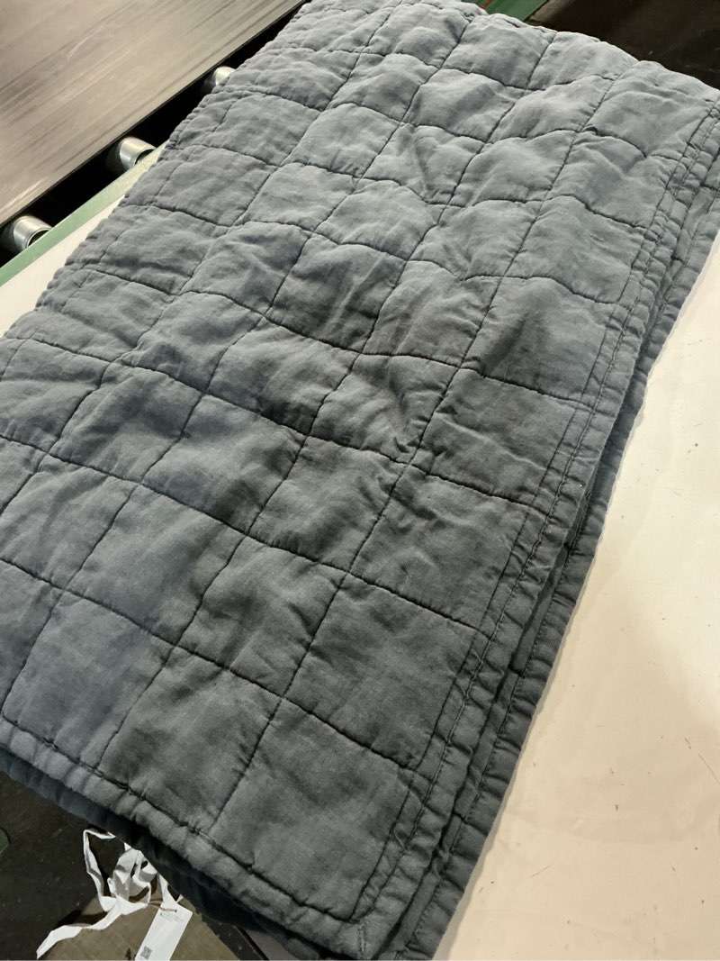 Condition photo showing Good Condition for   quince european linen box quilted sham set 2 pcs nightfall king 
