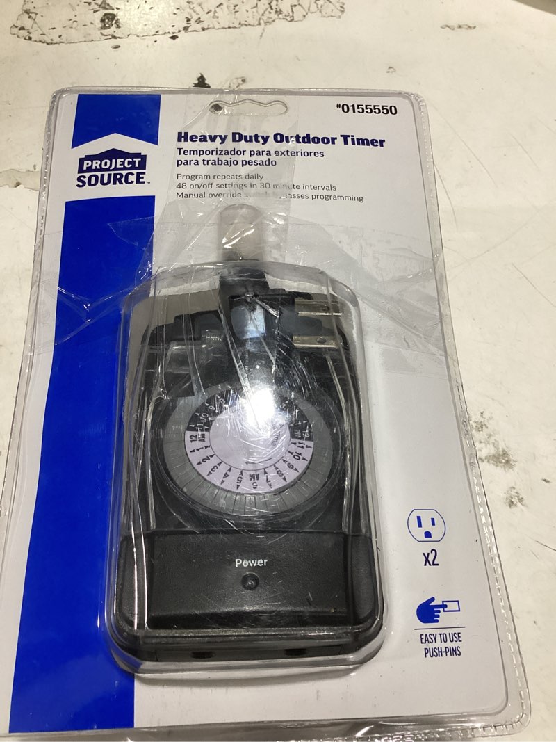 Condition photo showing As Is for prime 2-outlet plug-in countdown lighting timer