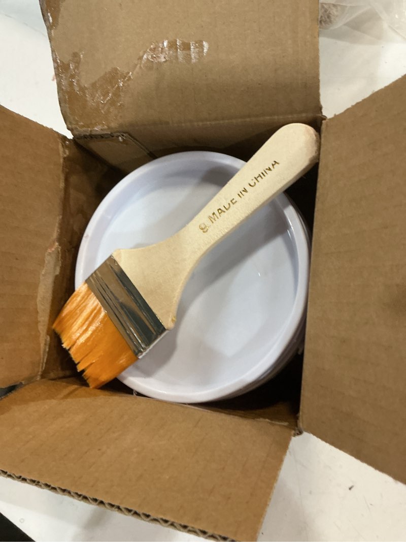 Condition photo showing As Is for e-sds masking liquid tape, 16 fl.oz masking liquid, transparent peelable coating for window painting, with a brush