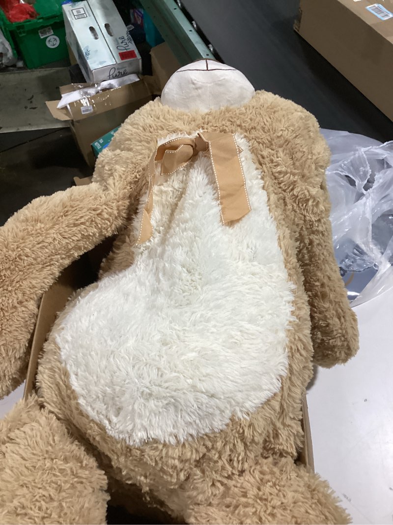 Condition photo showing Good Condition for Tezituor 4.3 Feet Giant Teddy Bear, Large Stuffed Animals 52 inches with White Belly, Hug Big Plush Valentines Gift for Girlfriend Kids, Light Brown Brown 4.3 Feet